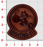 Officially Licensed US Navy VF/VFA-31 Tomcatters Squadron Leather Patch