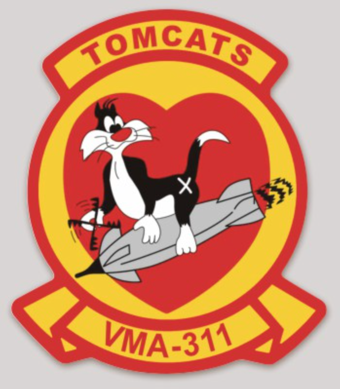 Officially Licensed USMC VMA-311 Tomcats Sticker