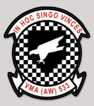 Officially Licensed USMC VMA(AW) 533 Hawks Sticker