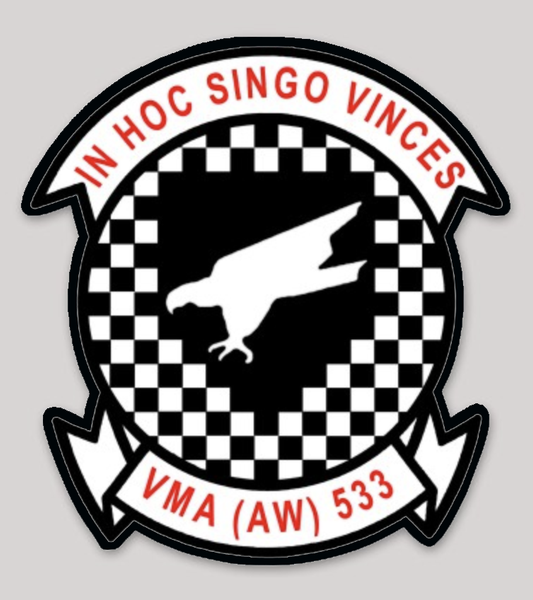 Officially Licensed USMC VMA(AW) 533 Hawks Sticker