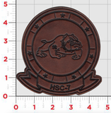 Officially Licensed US Navy HSC-7 Dusty Dogs Squadron Leather Patch