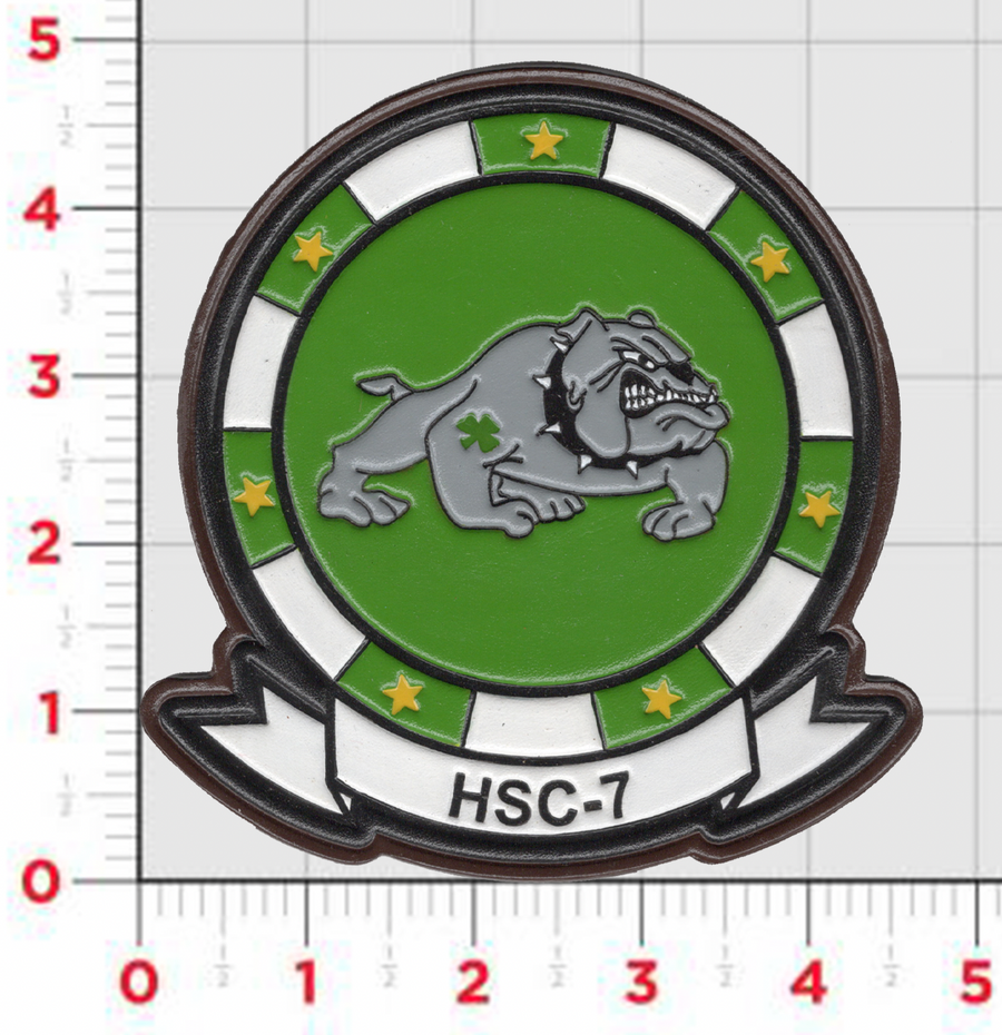 Officially Licensed US Navy HSC-7 Dusty Dogs Squadron Leather Patch