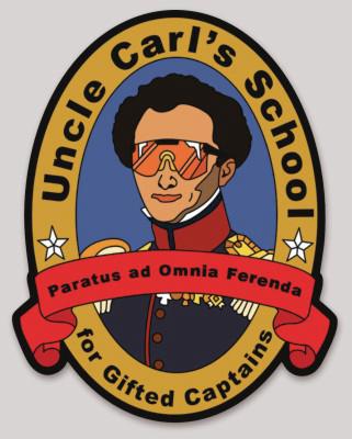 Uncle Carl's School for Gifted Captains Expeditionary Warfare Sticker
