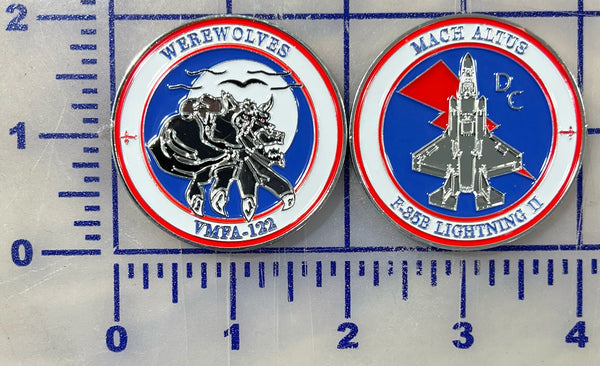 Official VMFA-122 Werewolves F-35B Coins