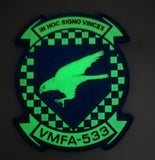 Officially Licensed USMC VMFA-533 Hawks PVC Glow Patch
