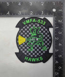 Officially Licensed USMC VMFA-533 Hawks Black Mac PVC Glow Patch