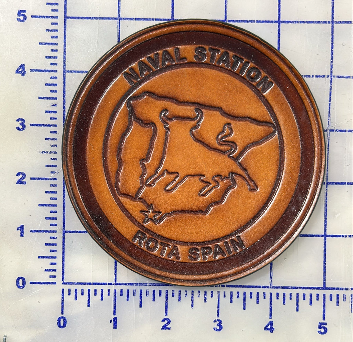 Officially Licensed US Navy Naval Station Rota Leather Patch