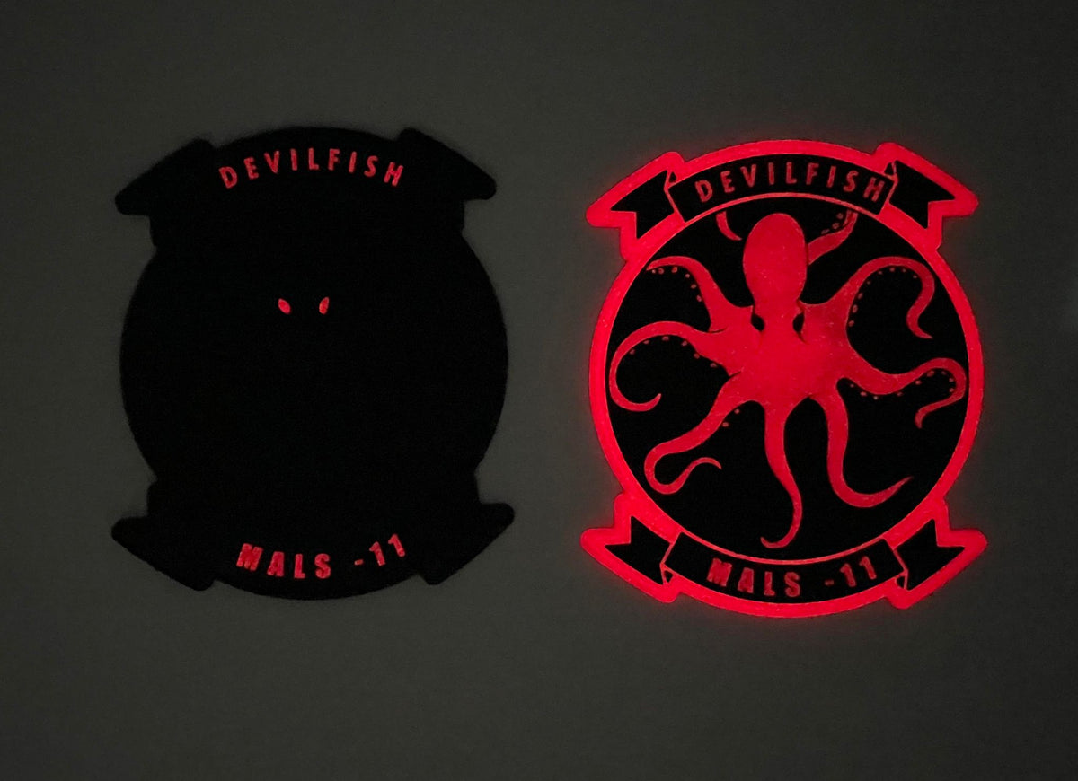 Officially Licensed USMC MALS-11 Devilfish PVC Glow Patch