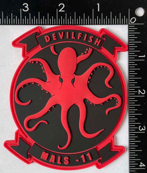 Officially Licensed USMC MALS-11 Devilfish PVC Glow Patch