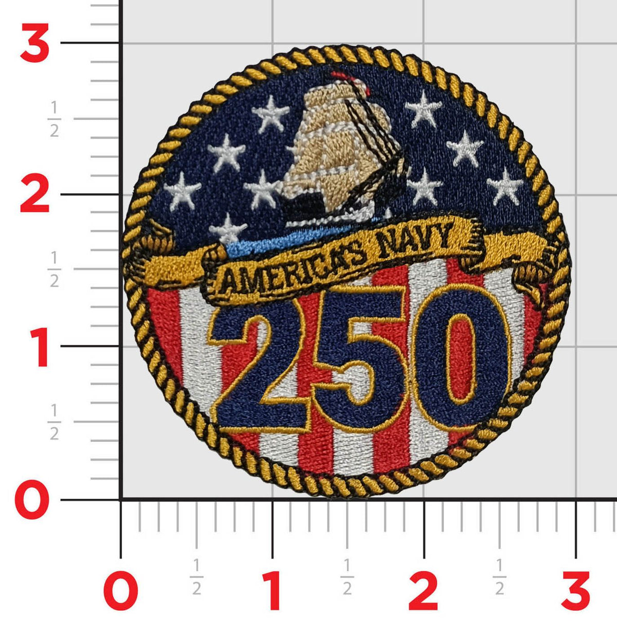 Officially Licensed US Navy 250th Anniversary Patch