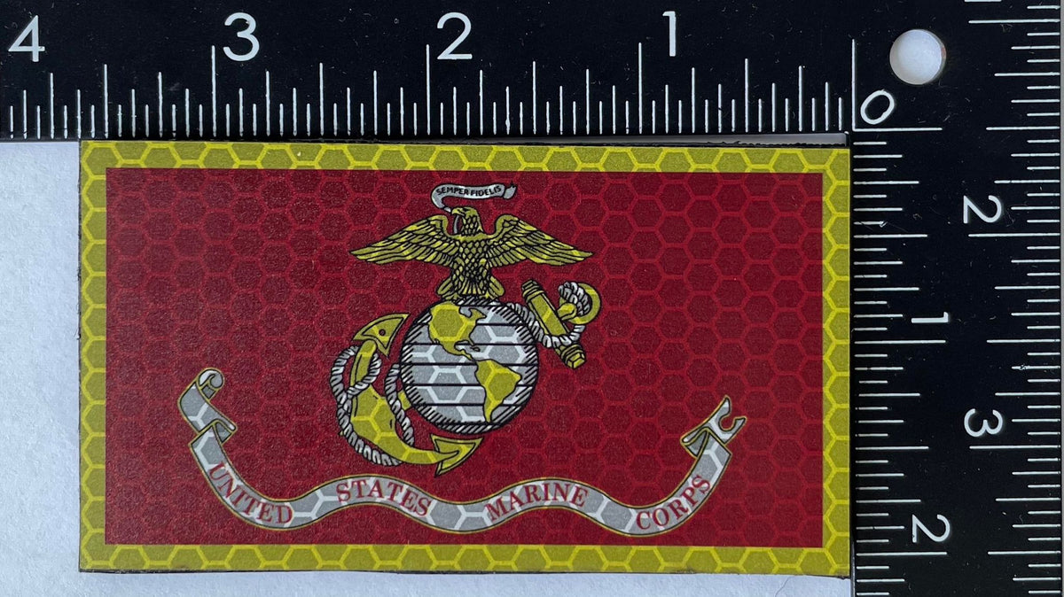 Officially Licensed USMC EGA Flag Reflective Patches and Stickers