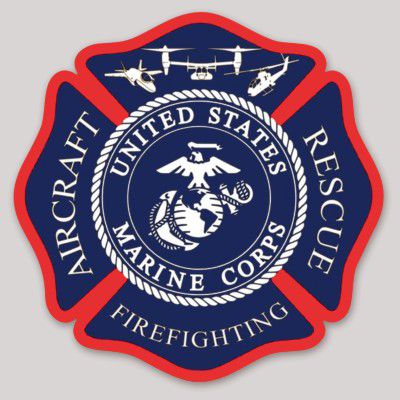 Officially Licensed USMC Aircraft Rescue & Firefighting Sticker