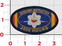 Official NAS Meridian MS T-45 Goshawk Instructor Flight Hours Patches (T-45 )