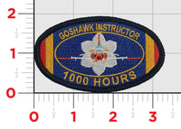 Official NAS Meridian MS T-45 Goshawk Instructor Flight Hours Patches