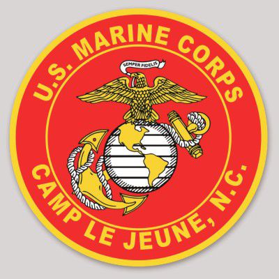 Officially Licensed USMC Camp Lejuene, NC Sticker