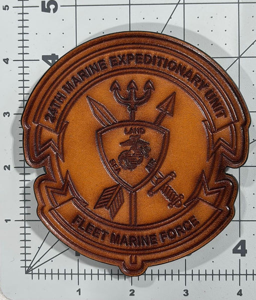 Officially Licensed USMC 24th MEU Leather Patch