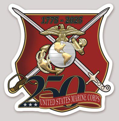 Officially Licensed USMC 250th Anniversary Sticker