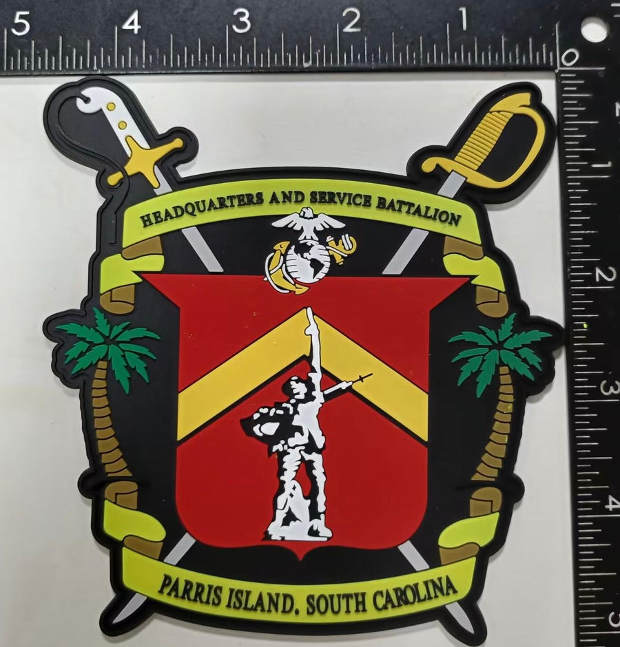 Officially Licensed USMC Headquarters & Service Battalion H&HS Parris Island PVC Patch (P)
