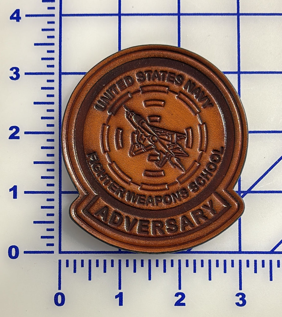 Officially Licensed US Navy Fighter Weapons School Top Gun Adversary Leather Patch
