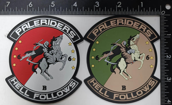 Official US Army B Company 6-6 Cav Pale Riders PVC Patches