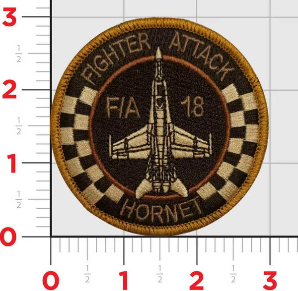 Officially Licensed USMC VMFA-312 Checkerboards Tan F/A-18 Shoulder Patch