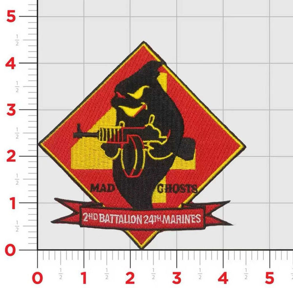 Officially Licensed USMC 2nd Battalion 24th Marines Mad Ghosts Patch