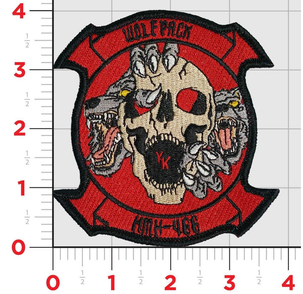 Official HMH-466 Wolfpack Skull Patch