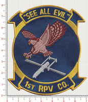 Officially Licensed USMC 1st RPV Co See All Evil 8" Large Patch