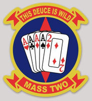 Officially Licensed USMC Marine Aviation Support Squadron MASS-2 Deuce is Wild Sticker