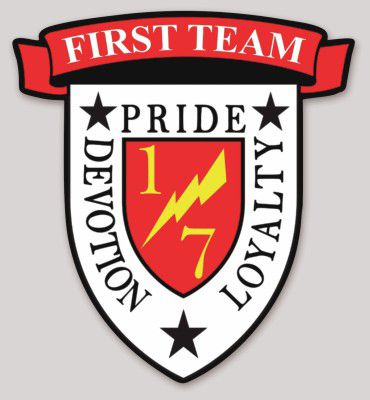 Officially Licensed USMC 1st Battalion 7th Marine Regiment First Team Sticker