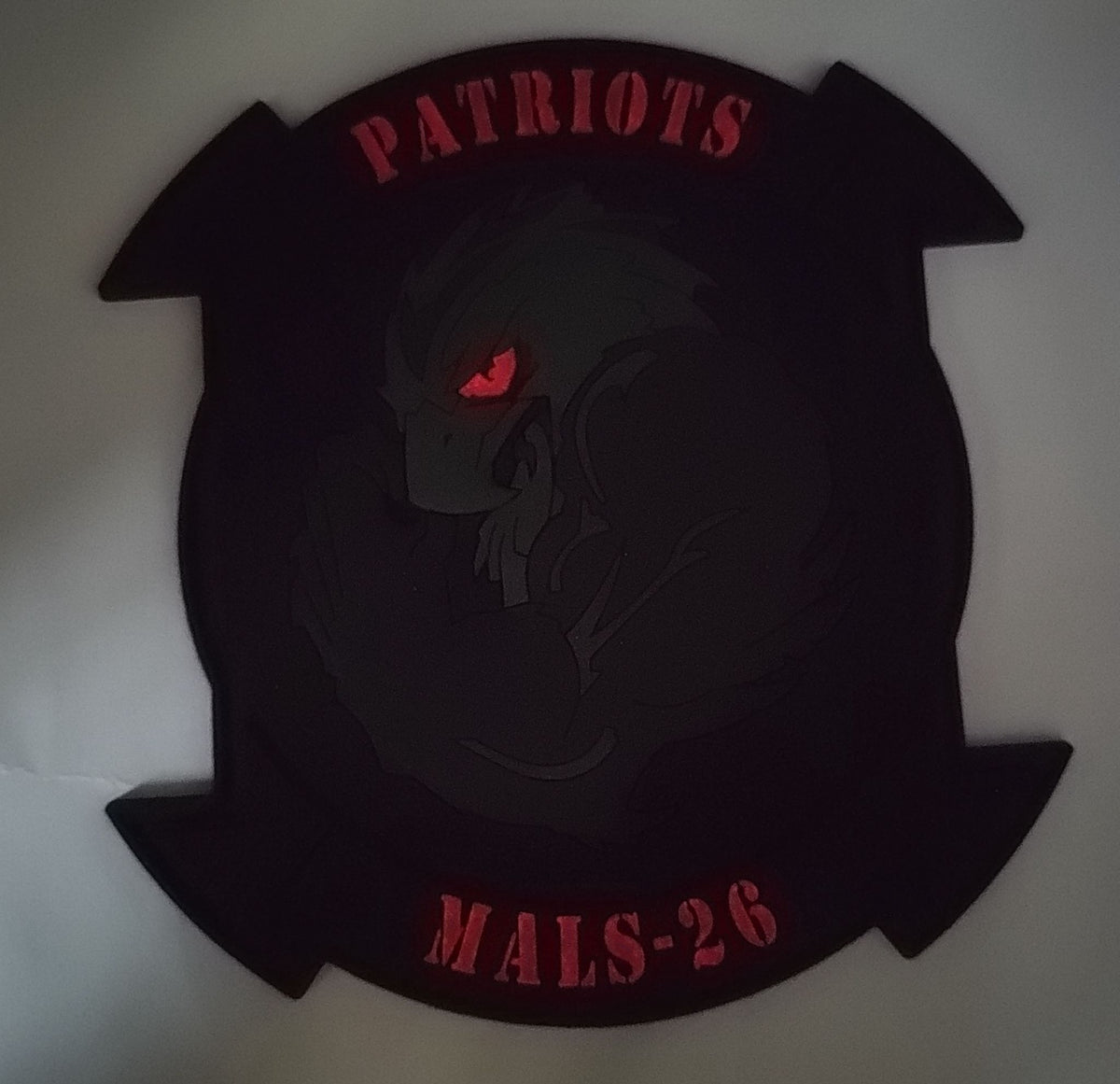 Officially Licensed MALS-26 Patriots Blackout PVC Glow Patch