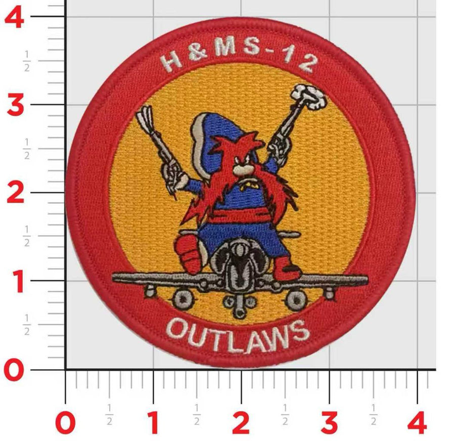 Officially Licensed USMC H&MS-12 Outlaws Patch
