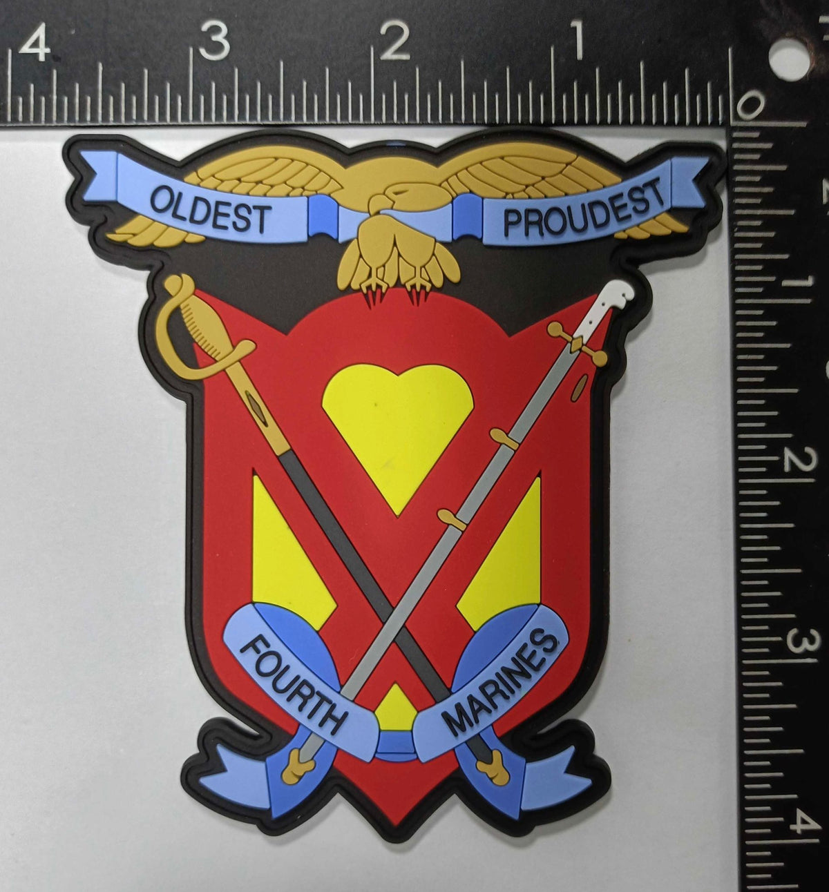 Officially Licensed USMC 4th Marine Regiment PVC  Patch