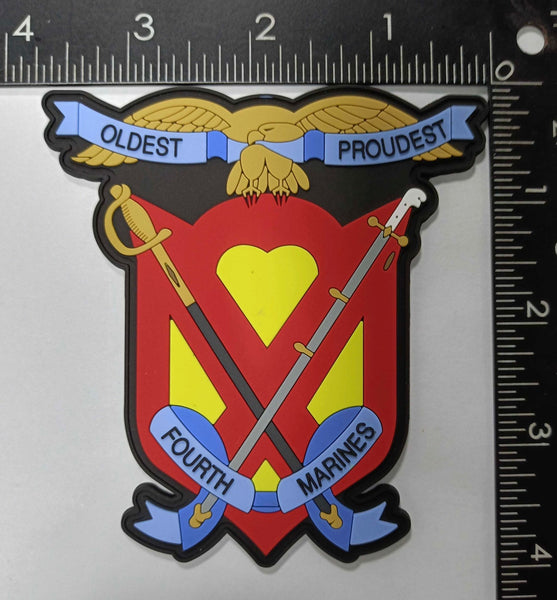 Officially Licensed USMC 4th Marine Regiment PVC  Patch