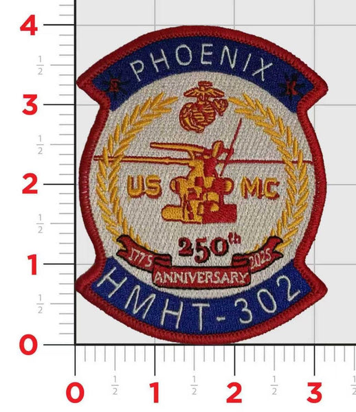 Officially Licensed USMC HMHT-302 250th Anniversary Patches