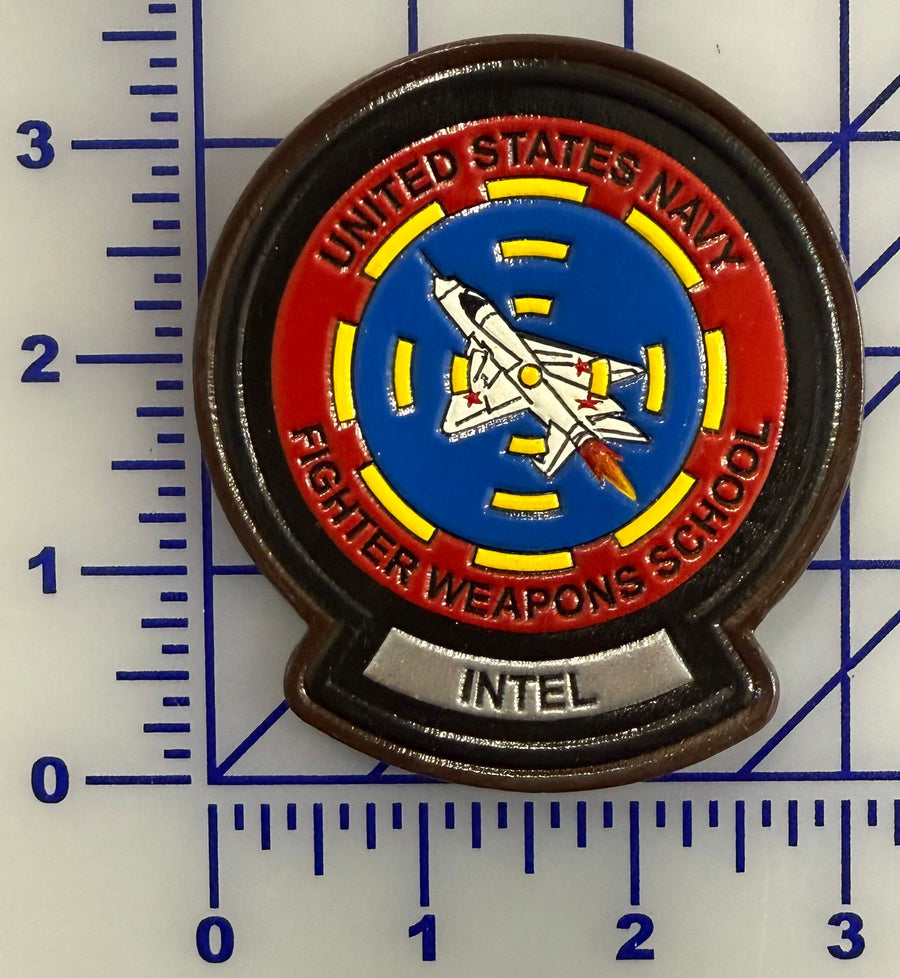 Officially Licensed US Navy Fighter Weapons School Top Gun Intel Leather Patch