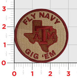 Fly Navy Texas A&M Gig 'Em Shoulder Patches