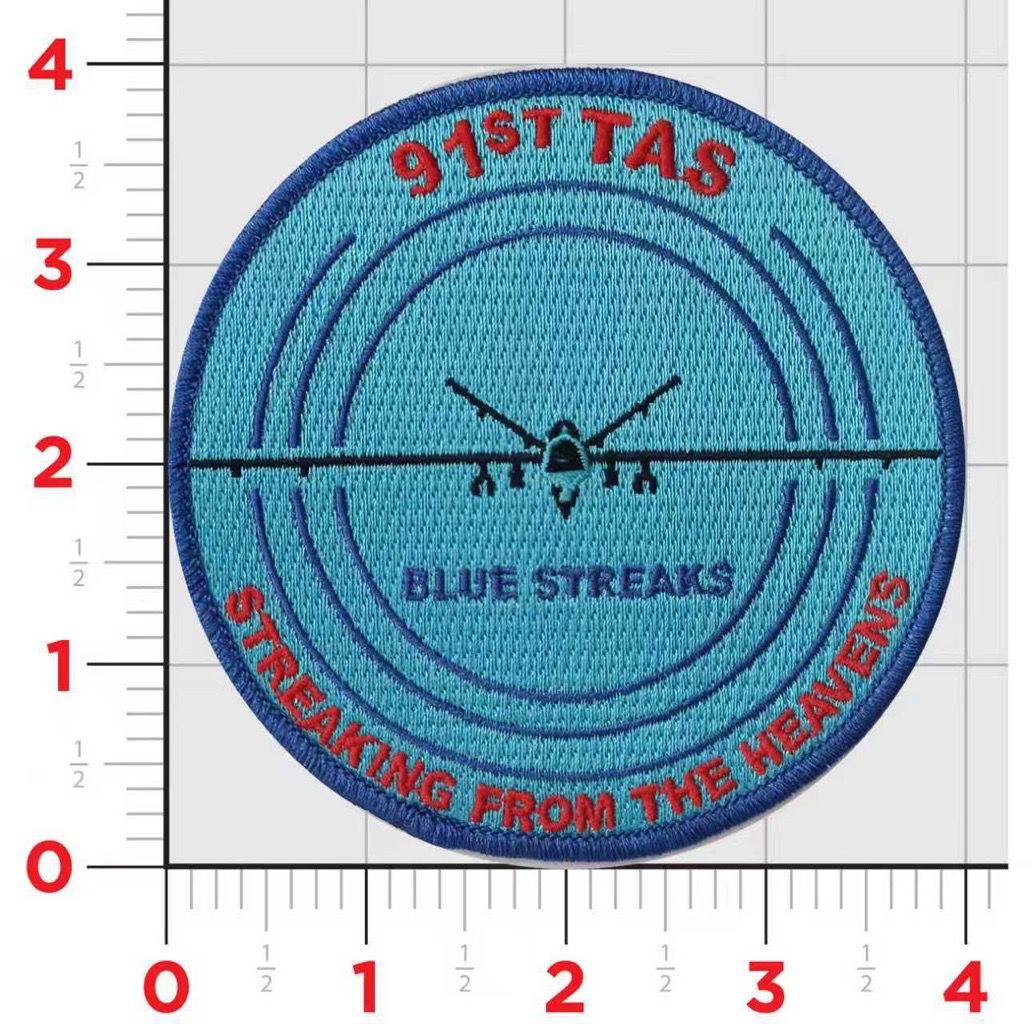 Official USAF 91st TAS Tactical Attack Squadron Blue Streaks Patch