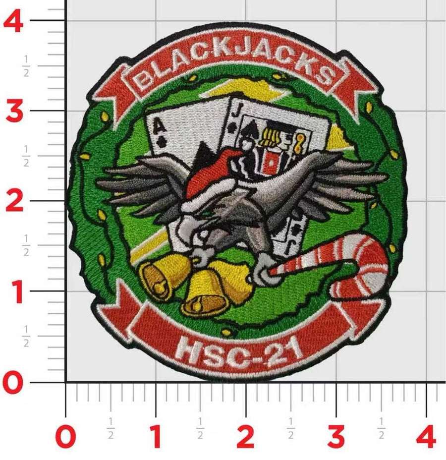 Official HSC-21 Blackjacks Christmas Patch and Name Tags