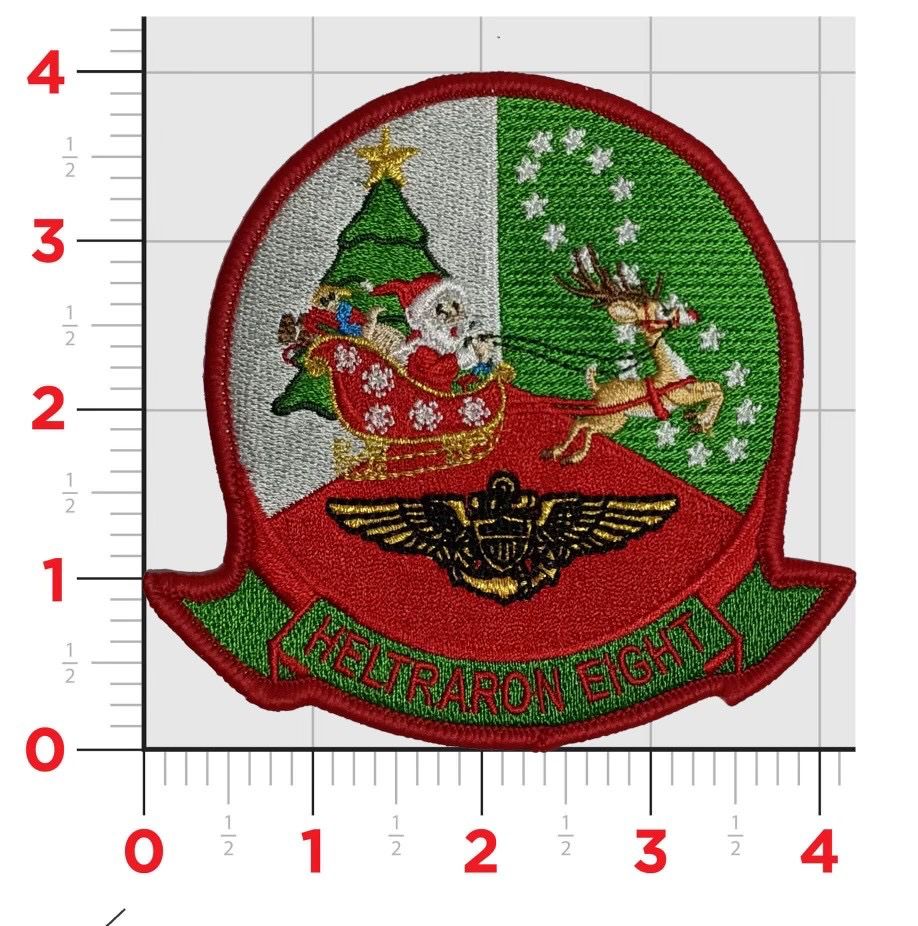 Official HT-8 Eightballers Christmas Patch And Name Tag