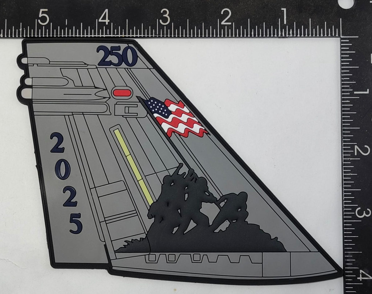 Officially Licensed USMC 250th Anniversary F-18 Tail Flash PVC Patch