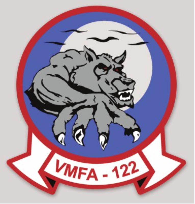 Officially Licensed USMC VMFA-122 Werewolves Squadron Sticker