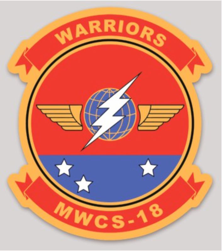 Officially Licensed USMC MWCS-18 Warriors Squadron Sticker
