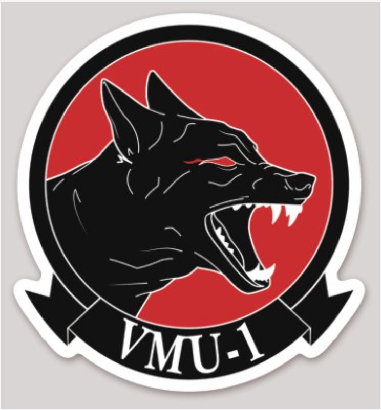 Officially Licensed USMC VMU-1 Watchdogs Squadron Sticker