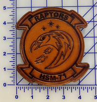 Officially Licensed US Navy HSM-71 Raptors Squadron Leather Patch