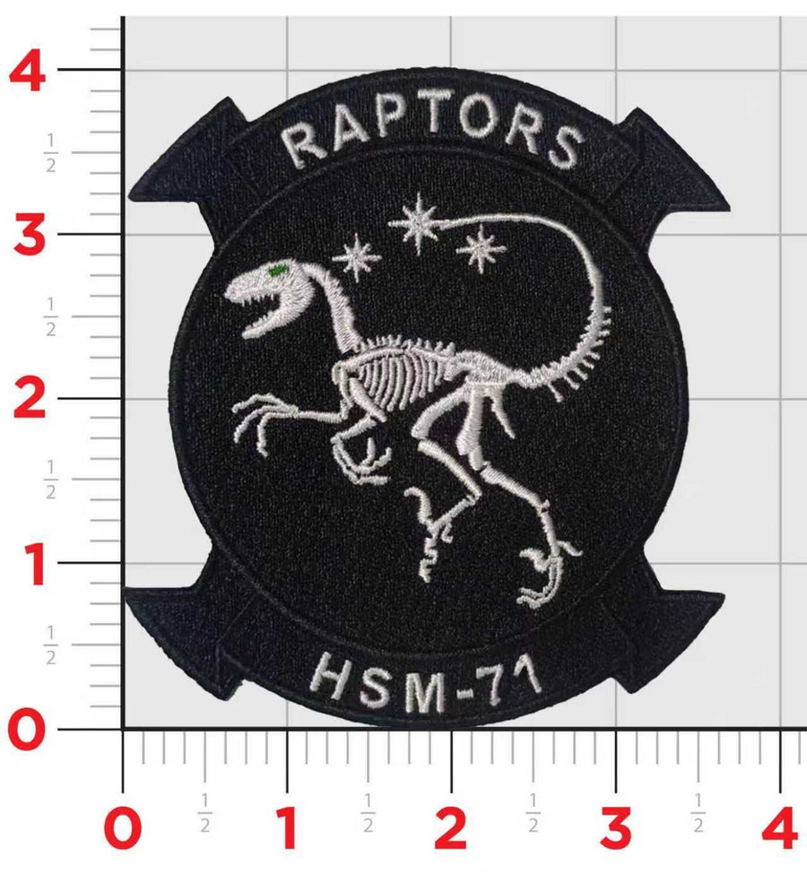 Officially Licensed US Navy HSM-71 Raptors Throwback Patches and Name Tags