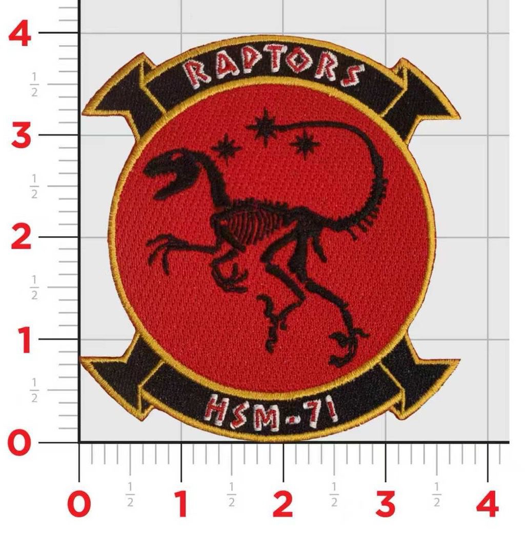 Officially Licensed US Navy HSM-71 Raptors Throwback Patches and Name Tags