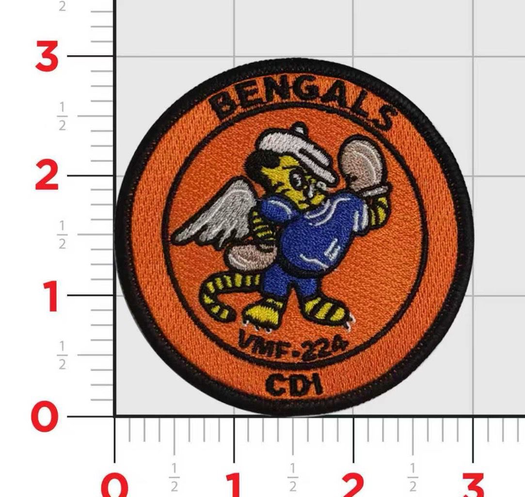 Officially Licensed USMC VMF-224 Bengals Flightline Qual Patch