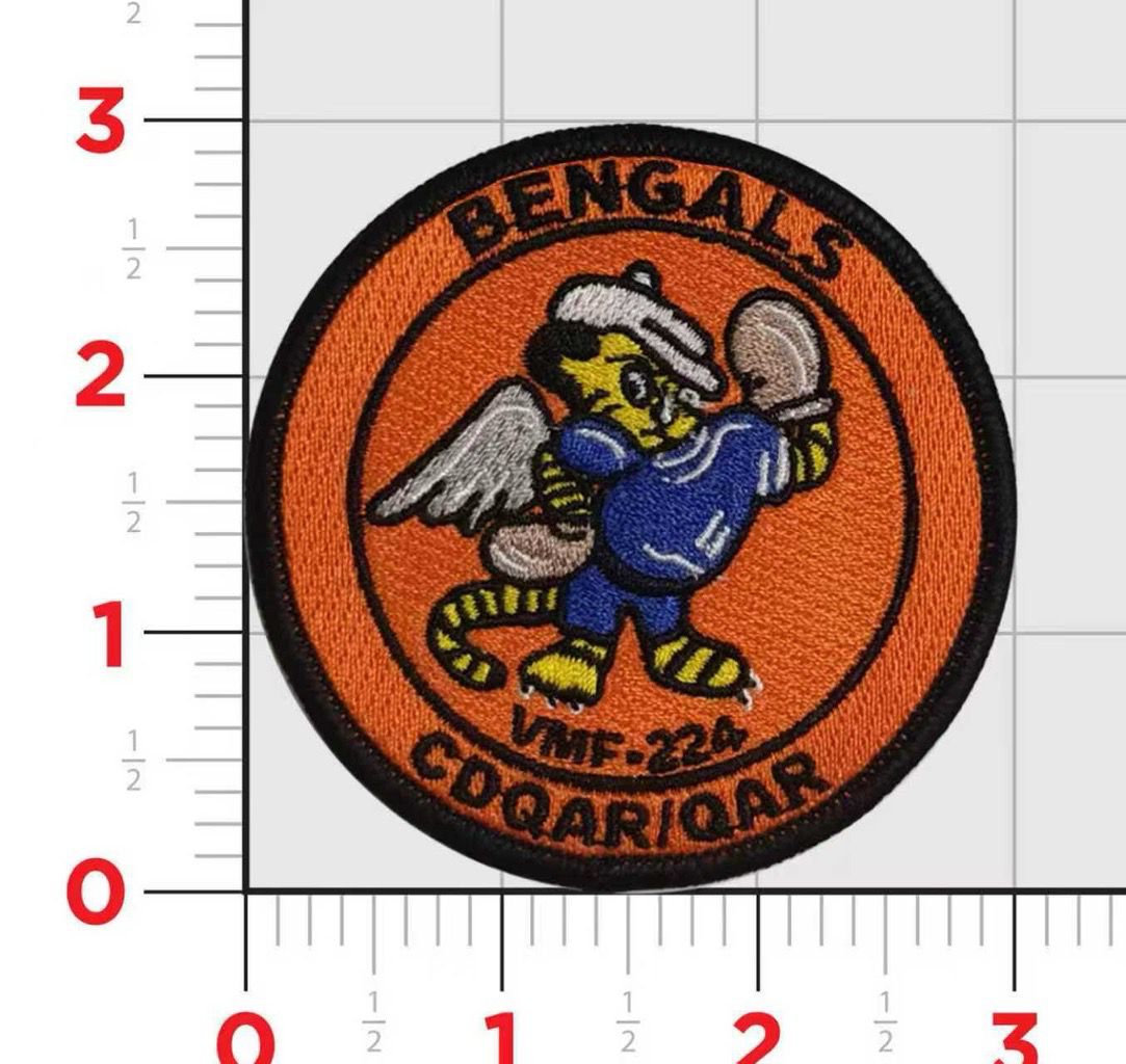 Officially Licensed USMC VMF-224 Bengals Flightline Qual Patch