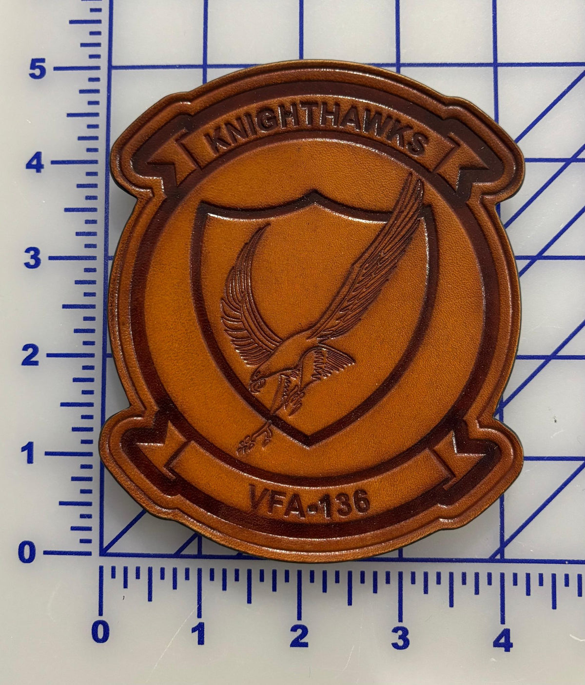 Officially Licensed US Navy VFA-136 Knighthawks Leather Squadron Patch